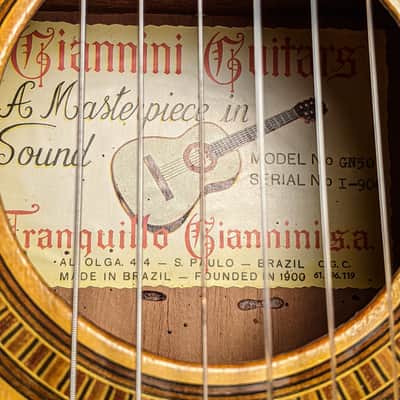 Giannini GN-50 Guitar (small parlor short-scale 12-fret classical nylon vintage 3/4 size BRAZIL) image 6