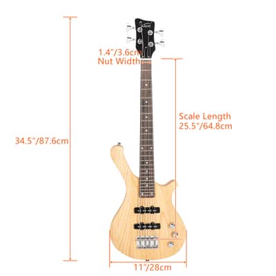 🎸SHORT SCALE "Warstick" Style Electric Bass Guitar +Rosewood Fretboard +Cable!🎸 image 7