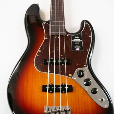 Fender American Professional II Jazz Bass Fretless - 3 Color Sunburst with Rosewood Fingerboard image 3