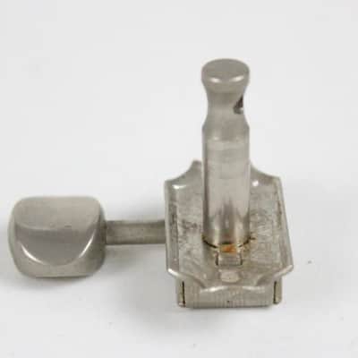 1960s Vintage Kluson Gibson Deluxe Double Line D169400 Metal Knob Tuner Bass Side ~NICKEL~ USA image 5