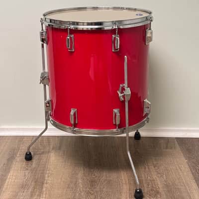 Pearl Export EX 16"x16" Floor Tom Drum with Legs - Late 1980's - Coral Red image 4