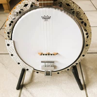 Framus 5 string banjo, long neck, Texan model 1973 - brown image 5