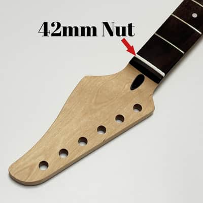 Strat Guitar Neck 22 Frets, 25.5'' Maple Wood Modern C Shape ST Guitar Necks with Radius 9.5'' Rosewood Fretboard Medium Jumbo Fret for Stratocaster Guitar Parts Replacement image 6