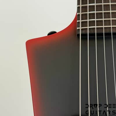 ESP LTD EXL-7 Baritone Black Metal 7-String Electric Guitar - Black Red Burst Satin image 5