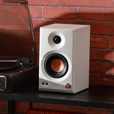 Edifier MR3 Powered Studio Monitor Speakers, Hi-Res Audio Certified Bluetooth V5.4 Active Bookshelf Speakers, 2.0 Computer Speaker with Headphone Output RCA AUX Balanced TRS Input - White (Pair) image 7