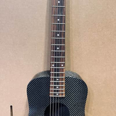 KLOS Carbon Fiber Travel Acoustic Guitar w/ Padded Case – Black – Used image 2
