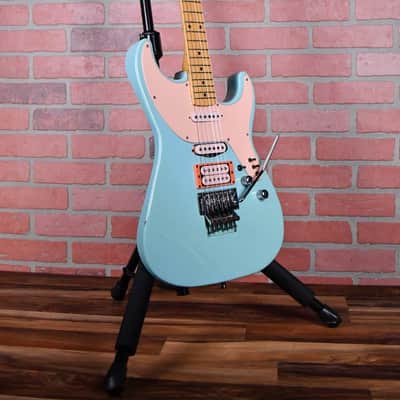 Kramer Elliot Easton Pro 1 1987 Seafoam /Neon Pink Guard andPickups w/OHSC image 5