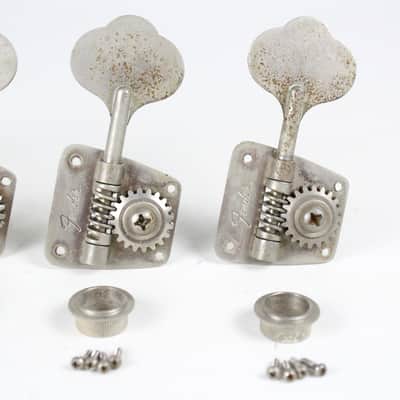 1968-1972 Vintage Fender Jazz/Telecaster/Precision Bass PBass ~NICKEL TUNERS~ Set 1969,1970,1971 image 4
