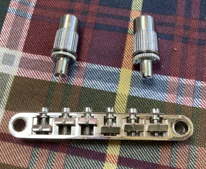 Nickel Epiphone Les Paul Wired Tune-O-Matic Guitar Bridge, SG, DOT image 1