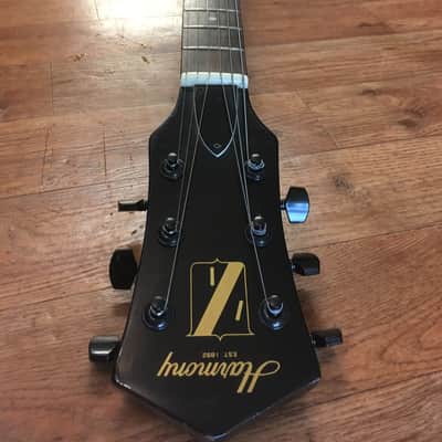 Vintage 1980s Harmony Les Paul Electric Guitar - Black image 4