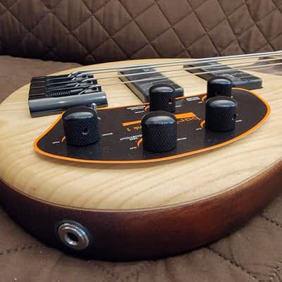 Cort B4ELEMENTOPN Mahogany Body Ash Top 5pcs Walnut & Panga Panga 4-String Electric Bass Guitar w/Hard Case image 16