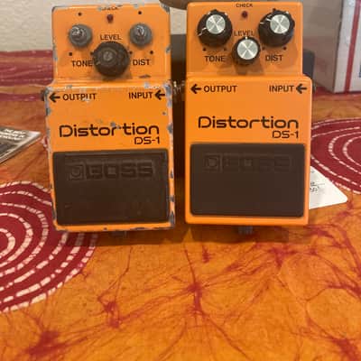 TWO Boss DS-1 Distortion pedals MIJ 1980s vintage black label PAIR image 1