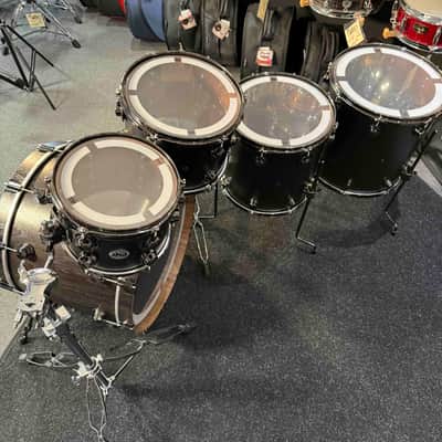 ~WOW!~ DW Collector's Series Pure Walnut 5-Piece 10/12/14/16/22 Drum Kit Set in Ebony Satin Oil with Black Nickel Hardware image 14
