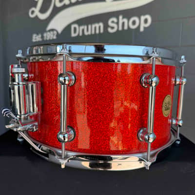 Hard Bop Drums 7x13 Maple/Mahogany Snare Drum in Red Sparkle (Rm 4) image 3