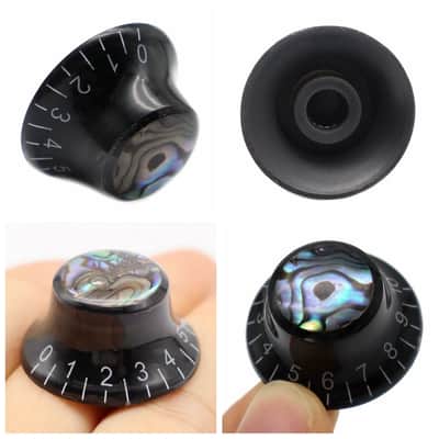 4pcs Guitar Volume Tone Black Knobs with Abalone Top image 2