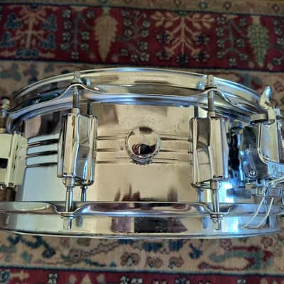 Vintage 1970s Pearl Model B4514 Chrome Over Brass Snare Drum 5 x 14 Stewart Copeland image 4