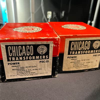 NIB! One Pair of Rare and Original Chicago PSC-55 Power Transformers 1950s - Electrically identical to PCC-55 used in Vintage Pultec Tube EQs image 1
