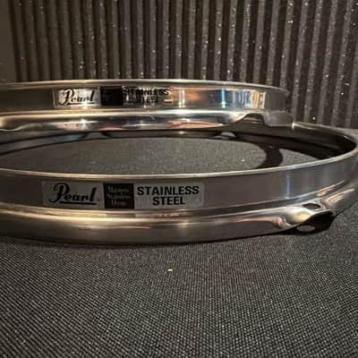 Pearl Stainless Steel 12” 2.3 drum hoops 1990’s - Stainless steel image 2