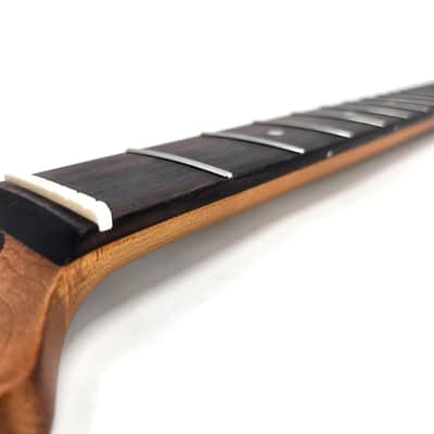 Brio Nitro Satin Roasted Maple-Rosewood S-Style Neck w/Walnut Truss Rod Plug - Satin image 7