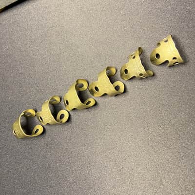 Set of 6 Vintage Dunlop Pat. Pend. Metal Fingerpicks 1940s-50s - Nickel image 16