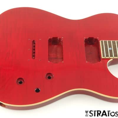 Fender Flame Maple Top Telecaster Tele BODY + NECK FMT Set Neck, Crimson Red image 2