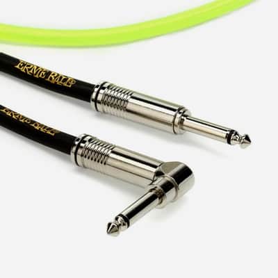 10' Braided Straight / Angle Instrument Cable Neon Yellow - Dual Shielded 99.95 O2-free Copper Roadworthy Design, Limited Lifetime Warranty image 3