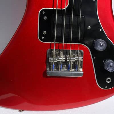 JOLANA DISCO BASS Rare Soviet Red Vintage Czechoslovakian bass with soft case USSR image 12
