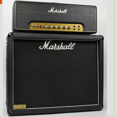 Marshall JTM 45 MKII reissue head and 2×12 cab 1989 Black image 4