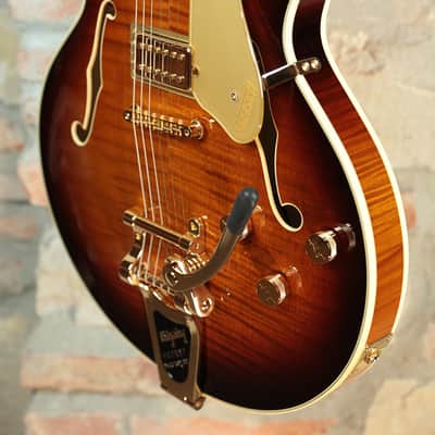 GRETSCH Broadkaster LX Figured Center Block - w/Bigsby, Gold Hardware & Ebony - Havana Burst image 13