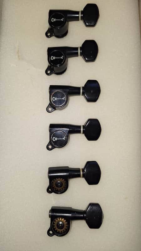 Charvel Tuning Machine set (6) RH in-line 80's - black image 1