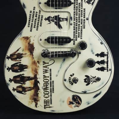 Custom Painted and Upgraded Epiphone Les Paul SL - Aged and Worn With Graphics image 1