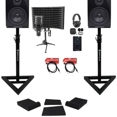 Presonus Revelator Recording Kit Interface+Monitors+Stands+Mic+Headphones+Shield image 1