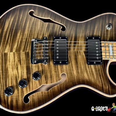 2026 Knaggs Chena Hollowbody Tier 1 Flame Top w Pale Moon Ebony Fretboard ~ Sand Dune Burst image 1