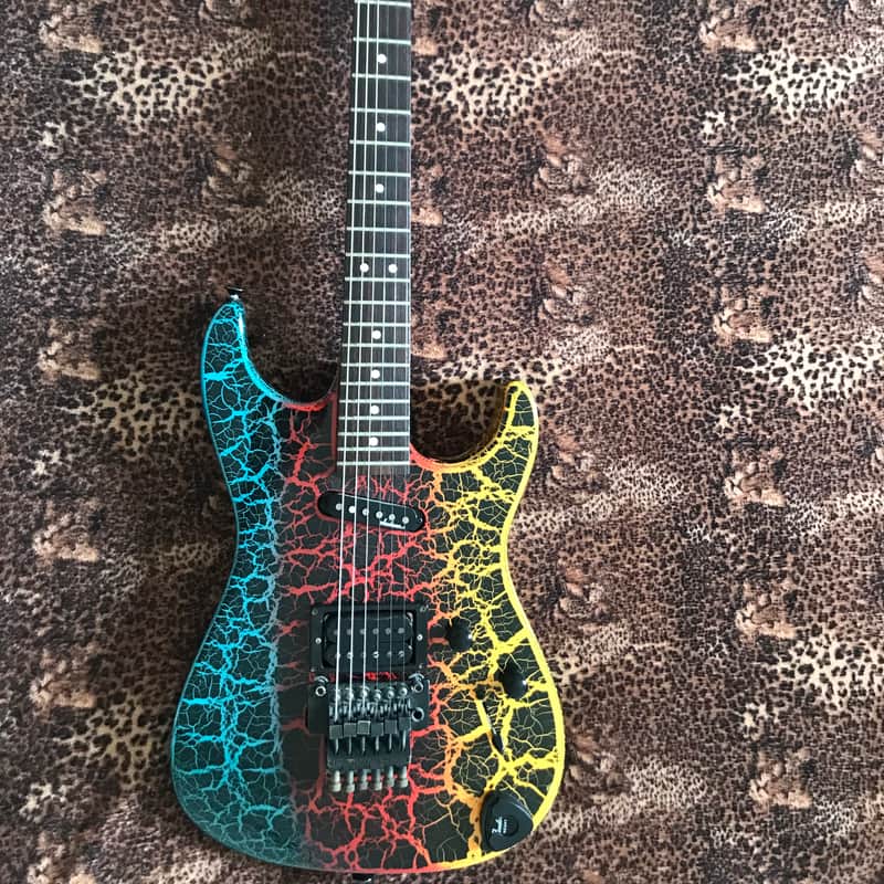 Jackson/Charvel 3DR 1987/88 - Rainbow fire crackle! + Gator H/C
