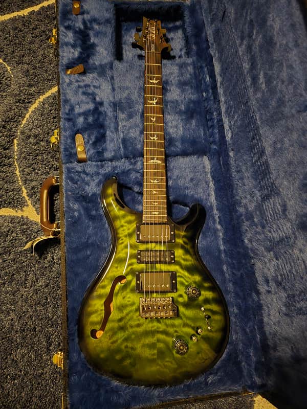 2022 PRS Special 22 Semi-Hollow - Wood Library- Torrified Neck - Jade Smokeburst- Brian's Guitars Exclusive image 1