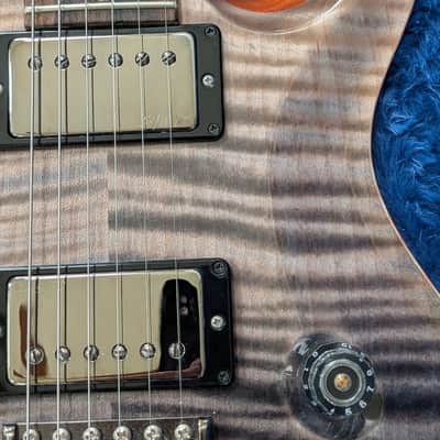 PRS Wood Library Custom 24 10-Top Flame Gray Black Fade w/Ziricote Fingerboard & Smoked Black Hardware image 4