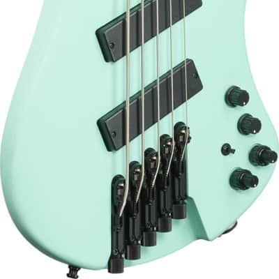 Ibanez EHB1005MS Bass Workshop Headless Multi-Scale 5-String Bass Guitar, Roasted Birdseye Maple Fingerboard, Seafoam Green image 2