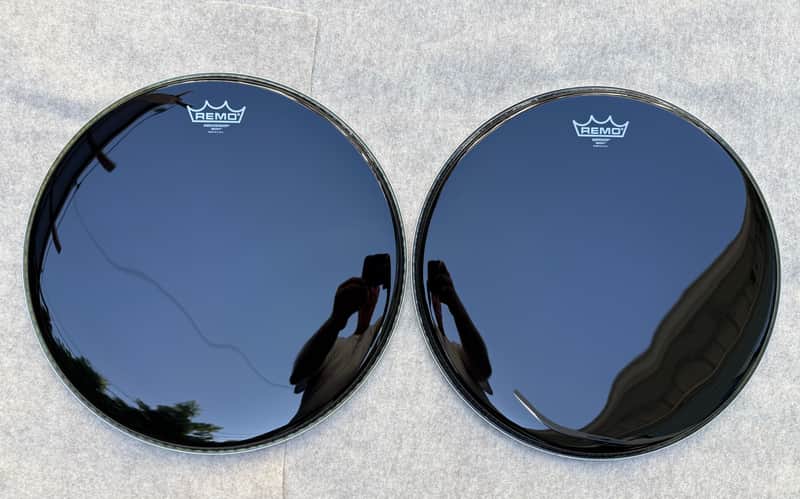 Remo Ambassador and Emperor Ebony 16 inch drum heads image 1