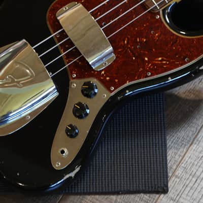 2020 Fender Custom Shop 1964 Jazz Bass Electric Bass Relic Black + COA OHSC image 8