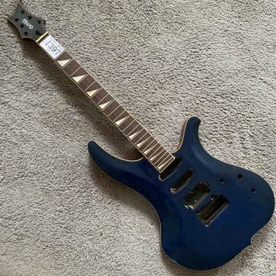 DeVille Blue HSS Electric Guitar, Mahogany Tiger Maple Top Body, 24 Frets Rosewood Fingerboard image 15