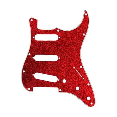 D'Andrea 4-Ply11-Hole SSS Stratocaster Pickguard Red Sparkle