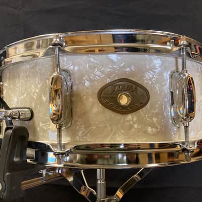 Tama - 5x14" Rockstar Series Mahogany, 8-Lug Snare Drum 1992–1997 - White Marine Pearl image 3