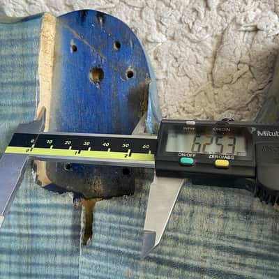 Tiger Maple Top Blue Electric Bass Guitar Body DIY Project image 6
