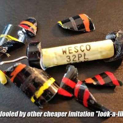 Luxe BumbleBee Capacitors Repro Oil-Filled .022uF - Matched Pair for Historic Les Paul R9, R8, '59… image 8