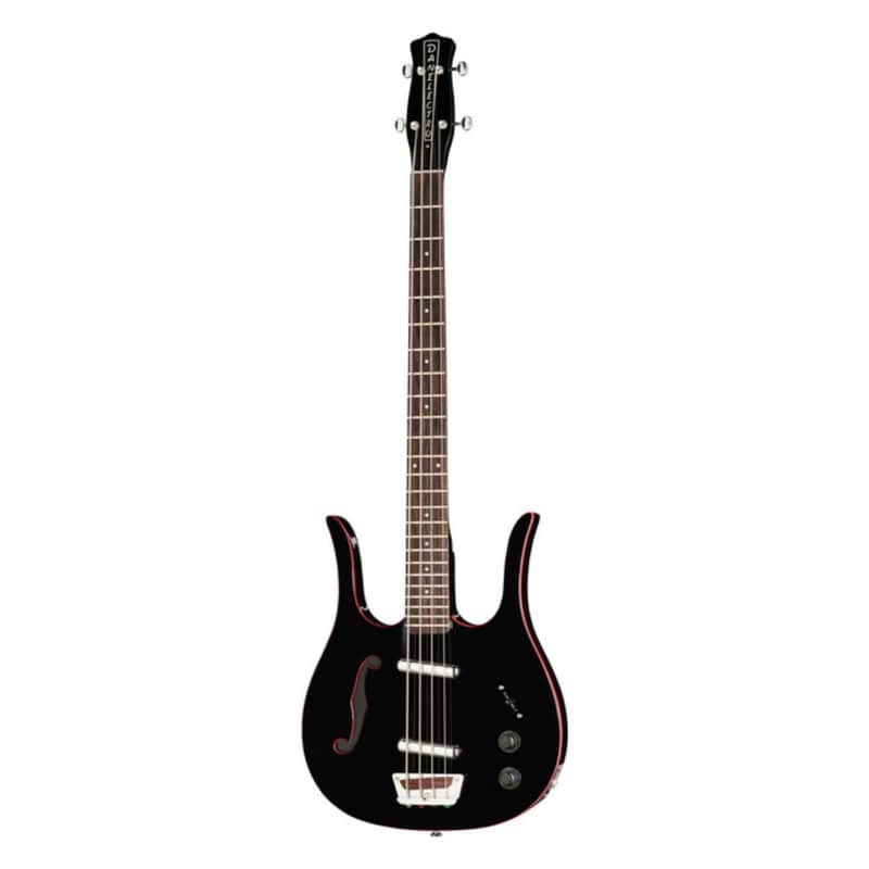 Danelectro '58 Longhorn Bass Guitar-Black with Red Binding *USA Small Business* image 1