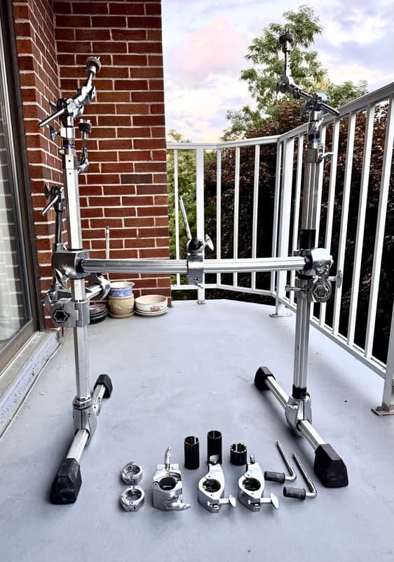 Yamaha HXR2CHLII Hexrack 2-leg Rack System with Cymbal Boom Arms, Clamps, side extensions, and many extras image 1