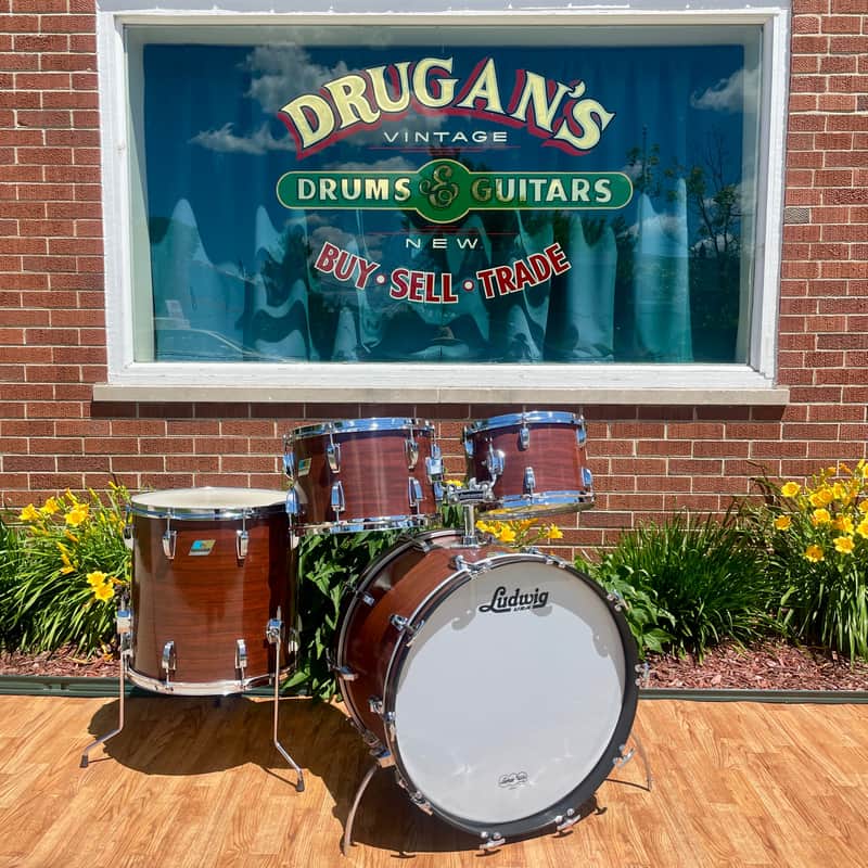 1970s Ludwig Big Beat 3-Ply Drum Set Mahogany Cortex 22/12/13/16 image 1