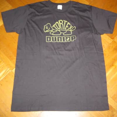 new (NO packaging / NO hang tag) A+ genuine Dunlop TORTEX MEN'S "VINTAGE" T-SHIRT, DSD31MTSL, Size Large - Black, 100% Cotton, Short Sleeve - Graphic is yellowish-gold (this is NOT a vintage shirt) the graphic / logo is vintage style image 5