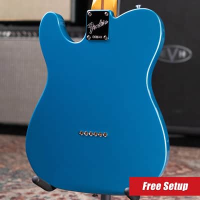 Fender American Professional Classic Telecaster Electric Guitar - Faded Lake Placid Blue with Gig Bag image 2