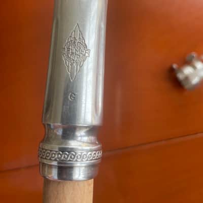 Selmer Scroll Shanked Sax Mouthpiece with Ligature.1950s - Silver image 3